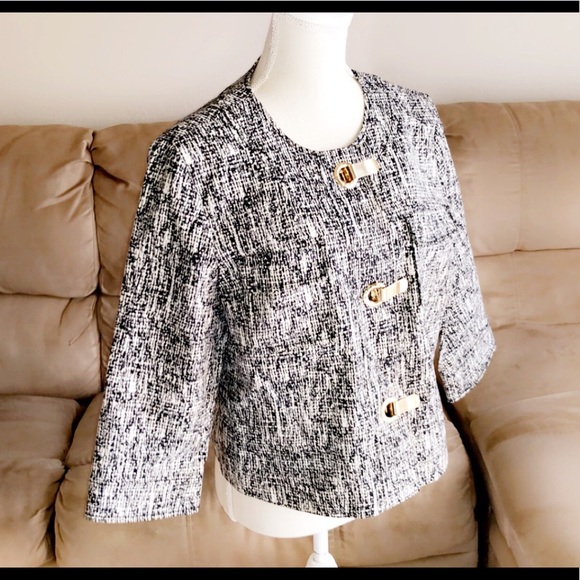 MICHAEL KORS Black and White Blazer - Picture 1 of 6